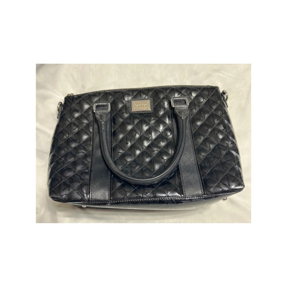 Calvin Klein Black Quilted Satchel Top Handle Handbag Designer Purse